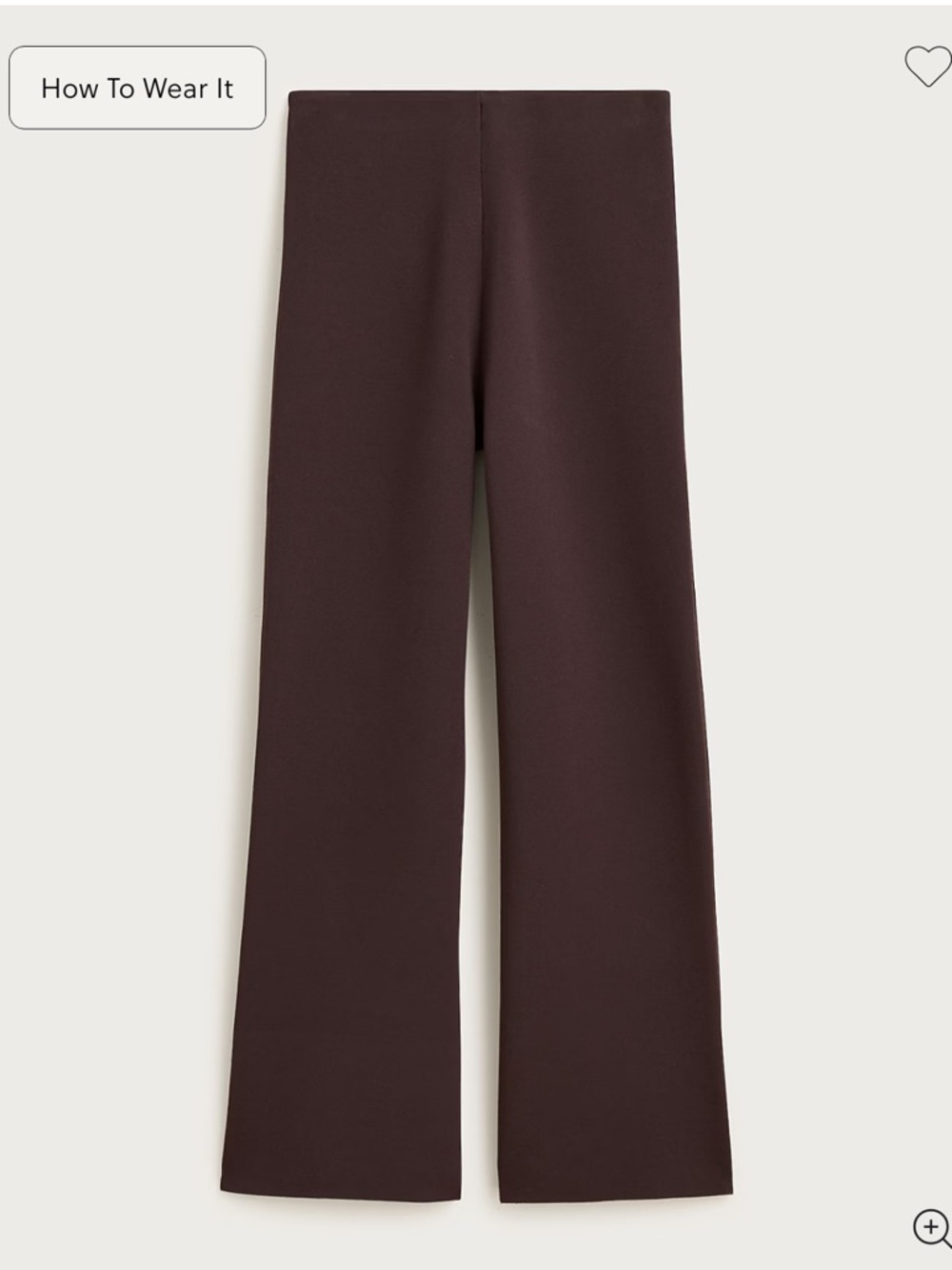 NWT J. Crew Slim Wide Leg Sweater Pants Brown XS